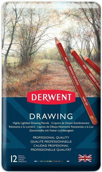 Derwent piešinių asortimentas, 12 rašiklių