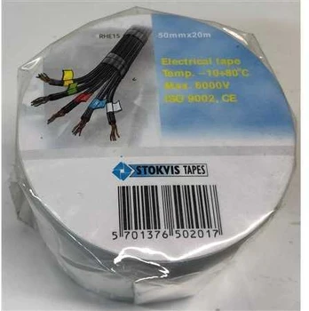 STOKVIS PVC isoleringstape 50 mm x 20 m, hvid