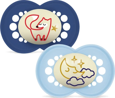 MAM - Original Night Silk Pacifiers - Blue - 16-36m