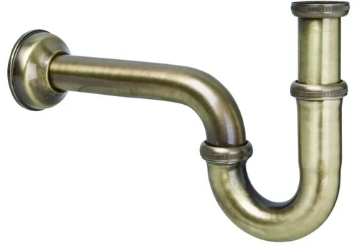 Mcalpine Praustuvo sifonas be išleidimo, vamzdinis, antikvarinis bronzos
