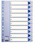 Esselte Leitz 100135 - Numeric tab index - Polypropylene (PP) - Mėlyna - Baltas - Portrait - A4 - 0.12 mm