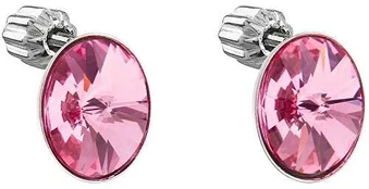 Evolution Group Rožinė stud earrings with Swarovski crystals 31274.3 rose