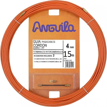 Kabelio pratraukėjas (15m, 4mm, oranžinis, plieninis)