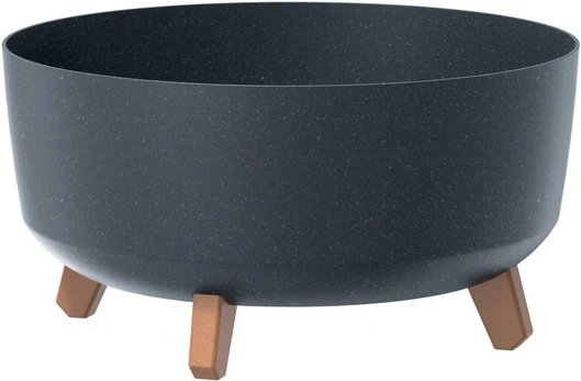 Apvalus sodo vazonas Gracia Low Eco 40 cm antracitinis PROSPERPLAST