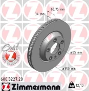 Stabdžių diskas ZIMMERMANN 600.3227.20 kaina