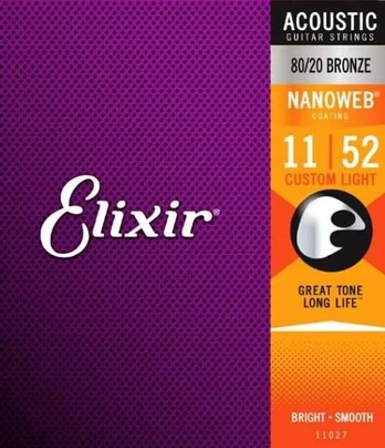 Elixir Eliksyras Stygos ak. gitarai Eliksyras 11027 0.011-0.052 Bronze Nanoweb