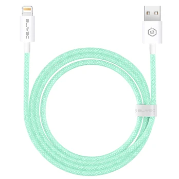 Oem Blavec Cable Candy braided - USB to Lightning - 2,4A 2 metres (CCA-UL24GN20) žalias