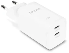 Dicota 65W GaN Charger, 2x USB-C, White