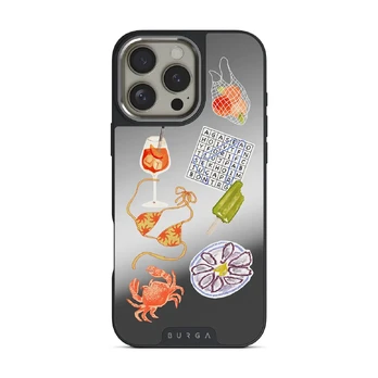 Seaside Muse - iPhone 16 Pro Max Case, Elite Mirror Dark (MagSafe) / Silver