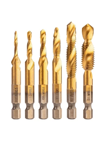 Neo Tools HSS TiN sriegimo gręžimo rinkinys, M3 - M10, Hex, 6 vnt.