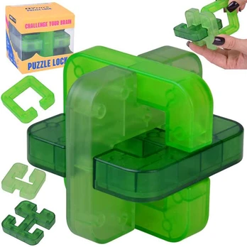 Loginė 3D dėlionė - galvosūkis "Puzzle Lock", žalia