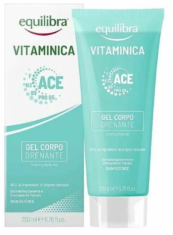 Kūno gelis Equilibra Vitaminica Draining, 200 ml