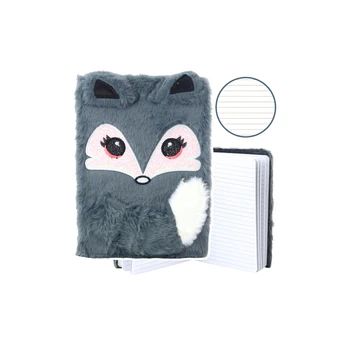 Lean Plush Notebook Notebook Lined Gray Fox A5 80 Sheets
