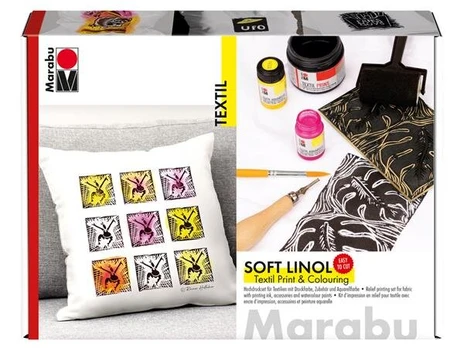 Lino spausdinimo rinkinys audiniams Marabu
