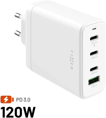 Įkroviklis Fixed 3x USB-A 1x USB-C 5 A (FIXCG120-3C1A-WH)