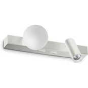 IDEAL LUX LED sieninis šviestuvas „Binomio“, baltas, plotis 22 cm, metalinis, 2