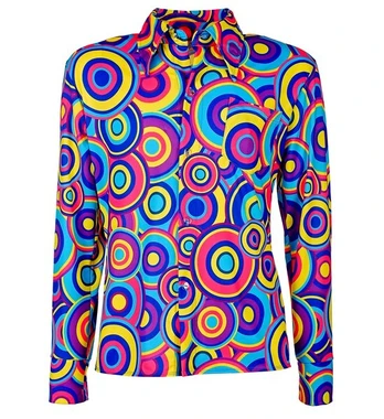 THE 70s GROOVY STYLE - blue bubbles (shirt)