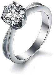 Troli Steel ring with crystal KRS-174