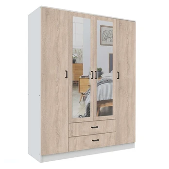 Spinta Mebelbos Kami 4d2s, 160x53,8x205,6 cm, balta/ruda