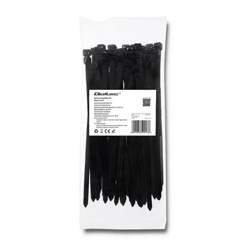 Qoltec Zippers Nylon UV 7.2x200mm 50pcs. Black