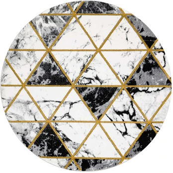 Dywan apvalus ESTEMA MARBLETRIANGLES spalva juoda r120 Hakano