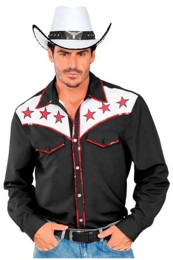 Widmann Sort rodeo cowboyskjorte