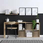 Rašomasis stalas Kalune Design Blake 393MRD1298, ąžuolo kaina
