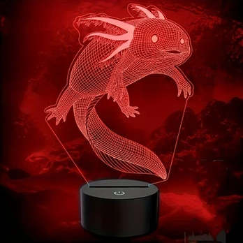 3D salamandra naktinė lempa