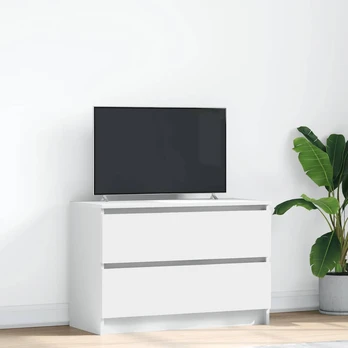 TV staliukas Televizoriaus spintelė, balta, 80x35x54 cm, apdirbta mediena