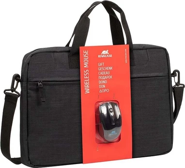 Rivacase 8038 + WIRELESS MOUSE, Briefcase, 39.6 cm (15.6"), Shoulder strap, 470 g