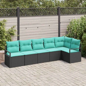 Sofos komplektas 6 pcs Juoda poliratanas