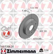 Stabdžių diskas ZIMMERMANN 540.5306.20 kaina