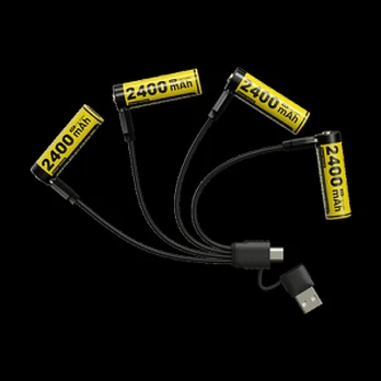 Nitecore NH2400 2400mAh USB-C įkraunamos AA baterijos, 4 vnt.
