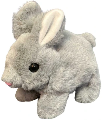 Pliušinis žaislas Zuikis, 18 cm, pilkas