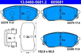 ATE 13.0460-5681.2 Brake pad set kaina