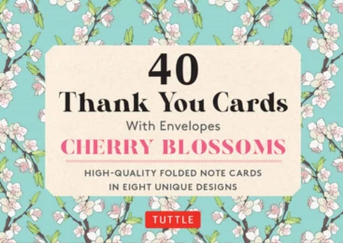 Cherry Blossoms, 40 Thank You Cards with Envelopes
