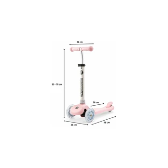 Paspirtukas HyperMotion Tringo LED pink