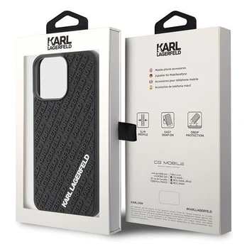 Karl Lagerfeld 3D Rubber Multi Logo case for iPhone 15 Pro Max - black
