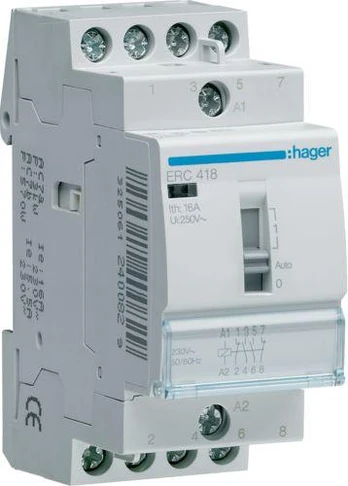 „Hager“ montavimo relė 16A 2NO 2R 230V AC (ERC418)