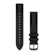 Apyrankė Garmin Quick Release Bands (18 mm), Black leather, brushed slate hardware kaina