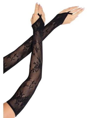 Leg Avenue Europe Sort blomster nethandsker
