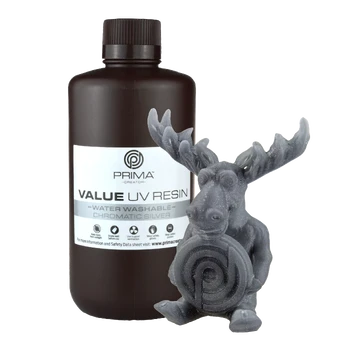 PrimaCreator Value vandeniu plaunama UV derva - 1000ml - Chromatic Silver