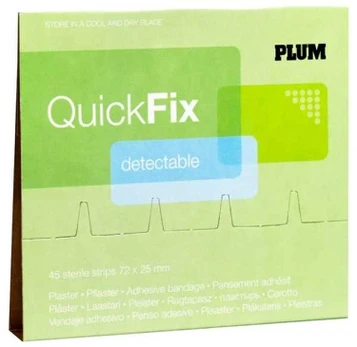 Plum Plastry wykrywalne PLUM QuickFix Detectable, wkład, 45 vnt., mėlyna