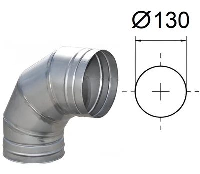 90° lenkimas. D-130 mm.