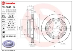 Stabdžių diskas BREMBO 09.6841.11 kaina