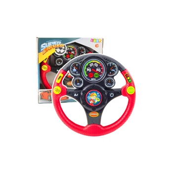 Interactive Steering Wheel For Kids Lights Sounds Vibrations Red