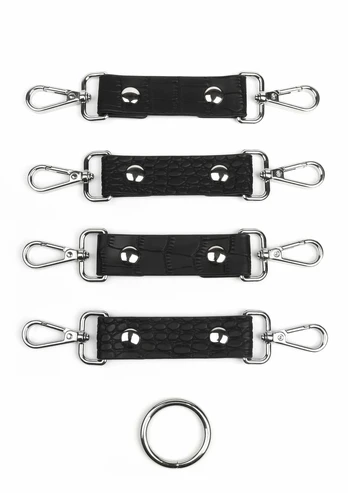 AVANZA FEROS Croc-Embossed Hogtie Black Fiksavimo sistema