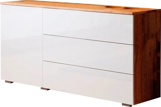 Komoda Paris, 110 cm, 3 stalčiai, lentynos