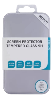 DELTACO screen protector for Xiaomi Redmi 7 A, 2.5D tempered glass, 9H hardnessTempered glass screen kaina