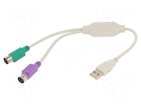 Adapter | Cablexpert | USB 2.0 | PS/2 socket x2,USB A plug | 0.3m